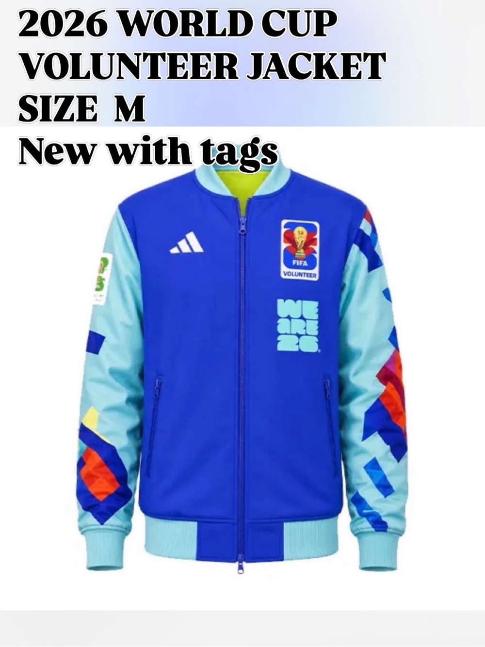 adidas Blue & Light Blue FIFA Volunteer  Jacket Men’s M
